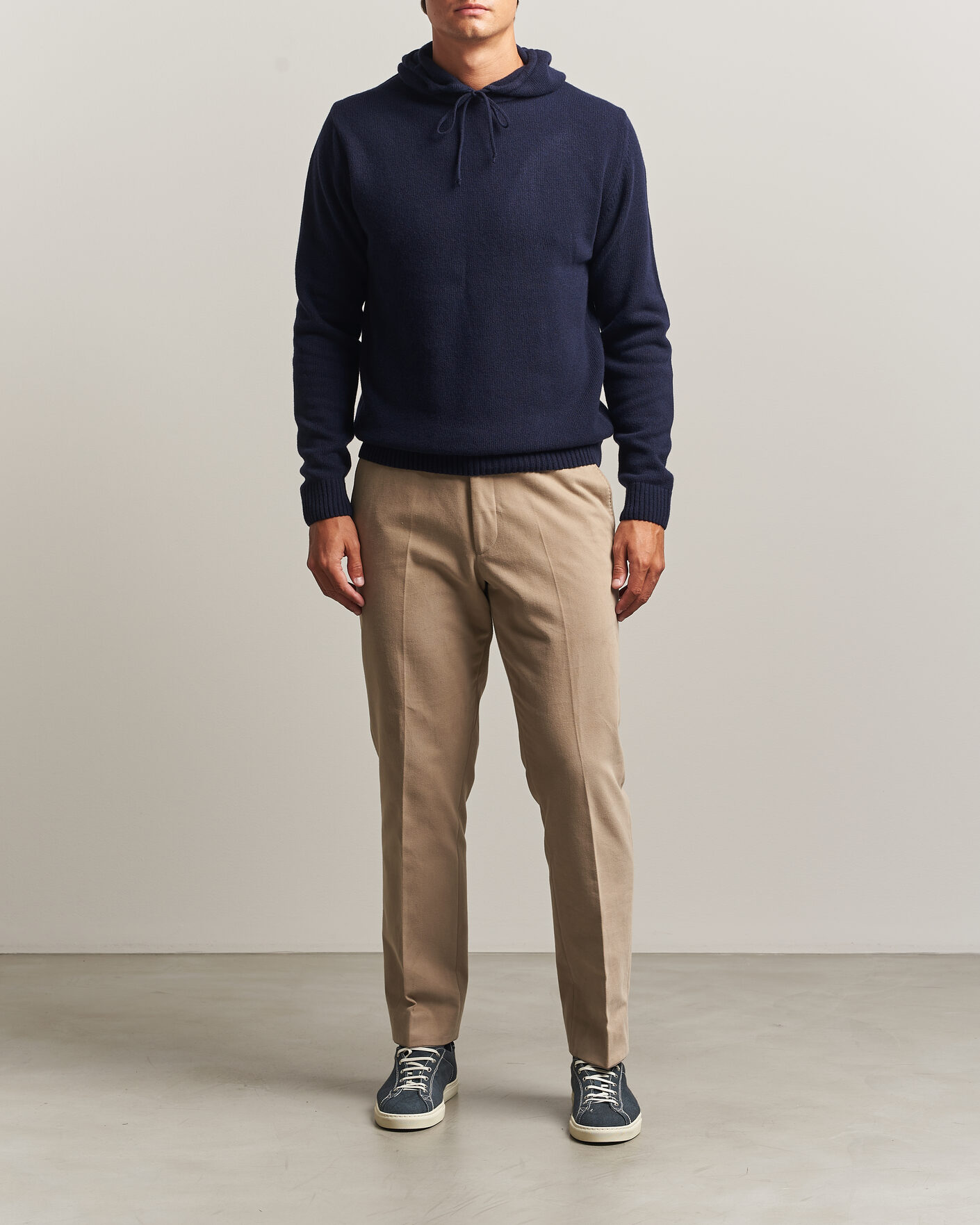 Herre | Gensere | Stenströms | Brushed Merino Hood Navy