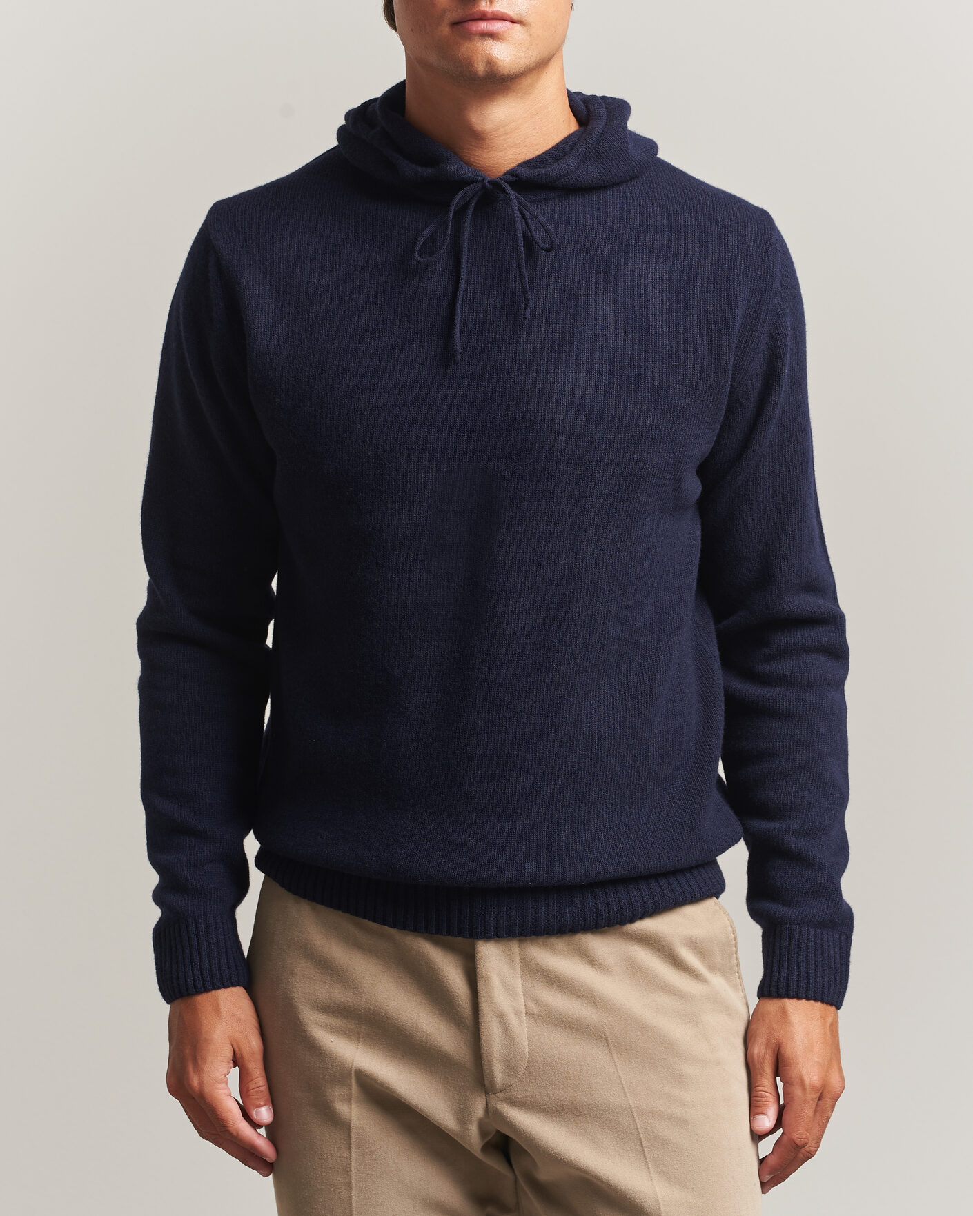 Herre | Gensere | Stenströms | Brushed Merino Hood Navy