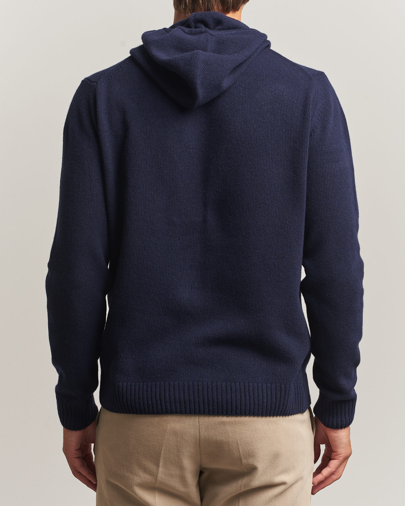 Herre | Gensere | Stenströms | Brushed Merino Hood Navy