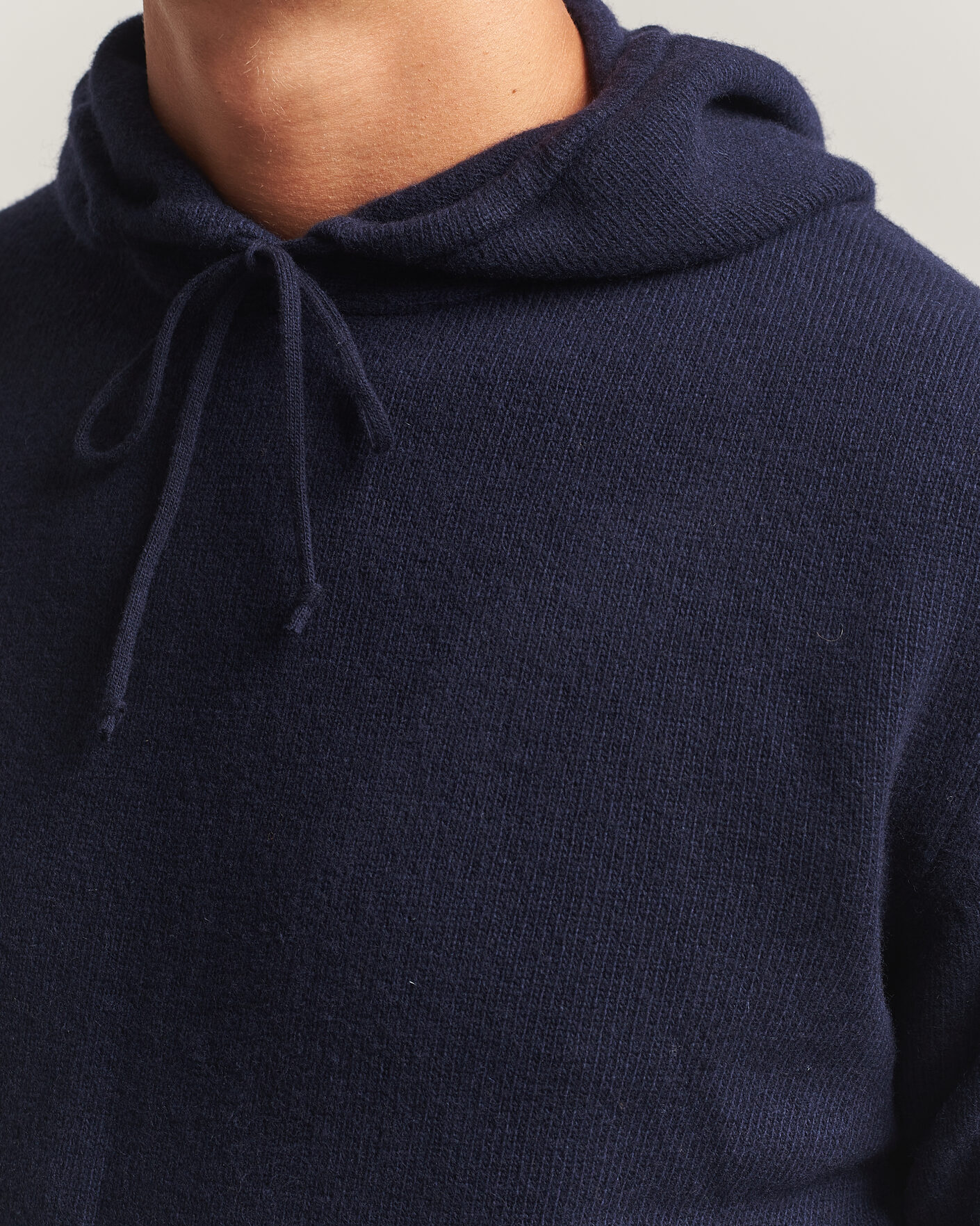 Herre | Gensere | Stenströms | Brushed Merino Hood Navy