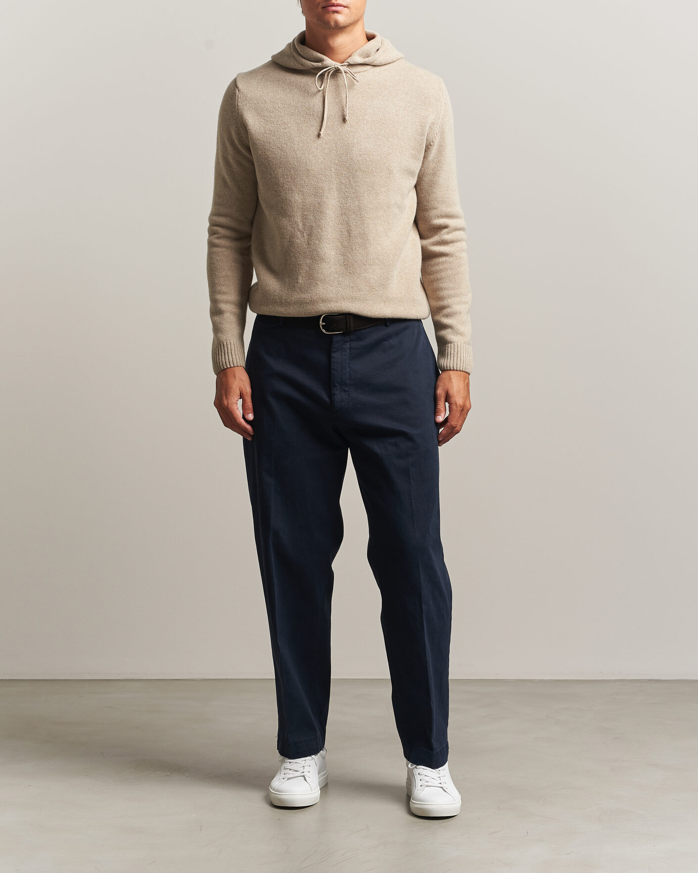 Herre | Gensere | Stenströms | Brushed Merino Hood Beige