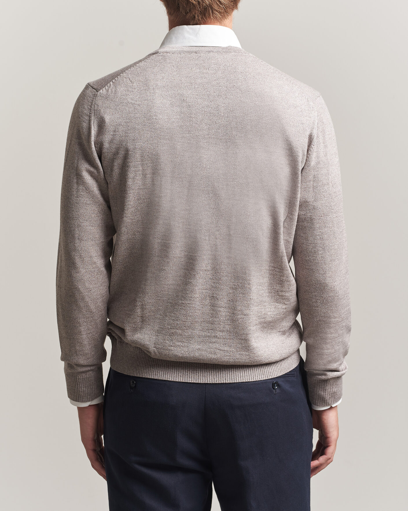 Herre | Gensere | Stenströms | Merino Cardigan Beige Mouline