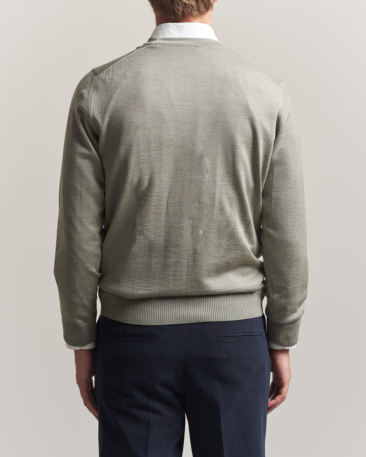 Herre | Gensere | Stenströms | Merino Cardigan Green/Grey