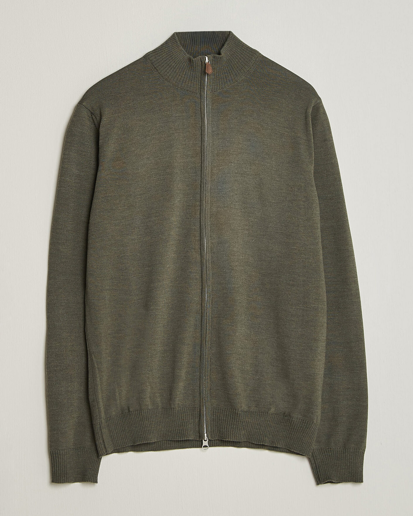Herre | Gensere | Stenströms | Merino Full Zip Green