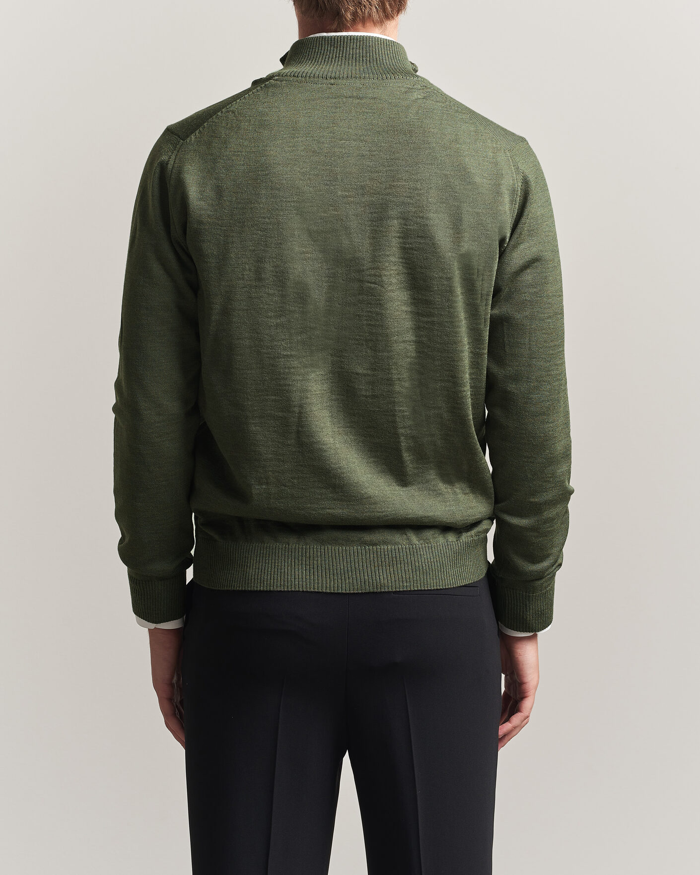 Herre | Gensere | Stenströms | Merino Full Zip Green