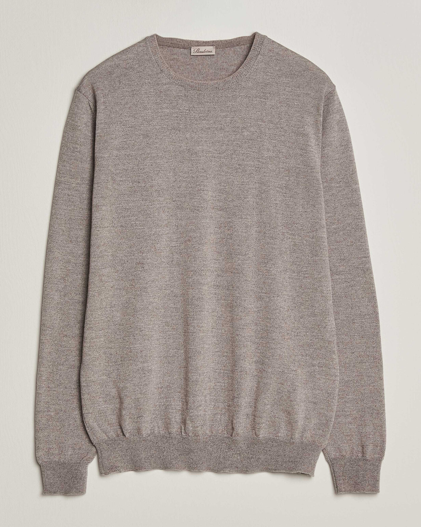 Herre | Gensere | Stenströms | Merino Patch Crew Neck Beige