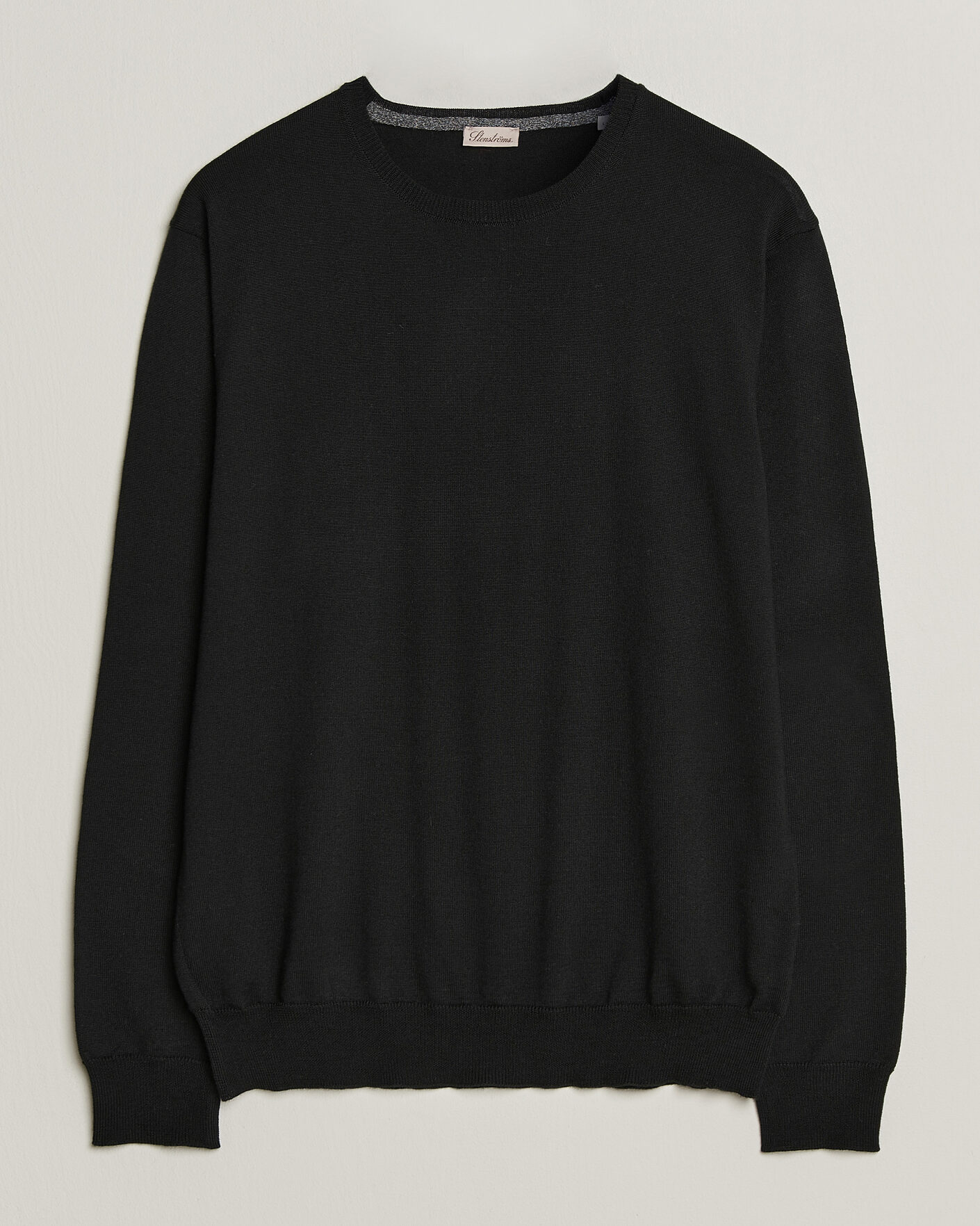 Herre | Gensere | Stenströms | Merino Patch Crew Neck Black