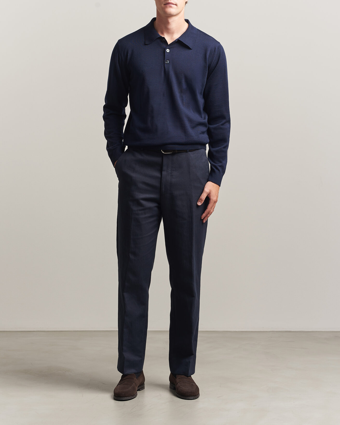 Herre | Gensere | Stenströms | Merino Polo Navy