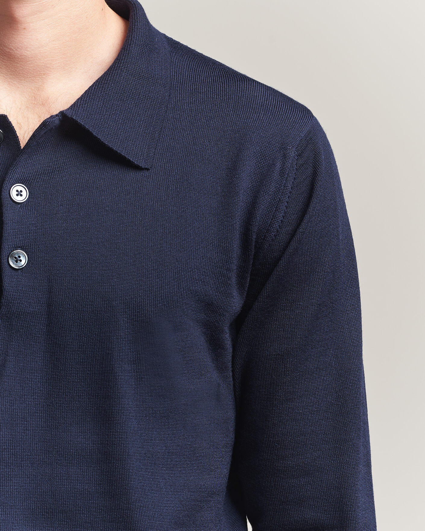 Herre | Gensere | Stenströms | Merino Polo Navy