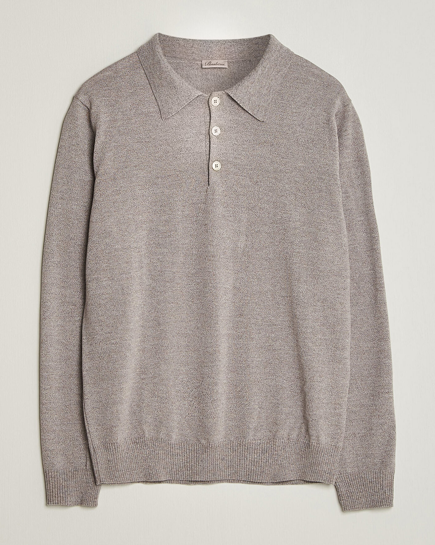 Herre | Gensere | Stenströms | Merino Polo Beige
