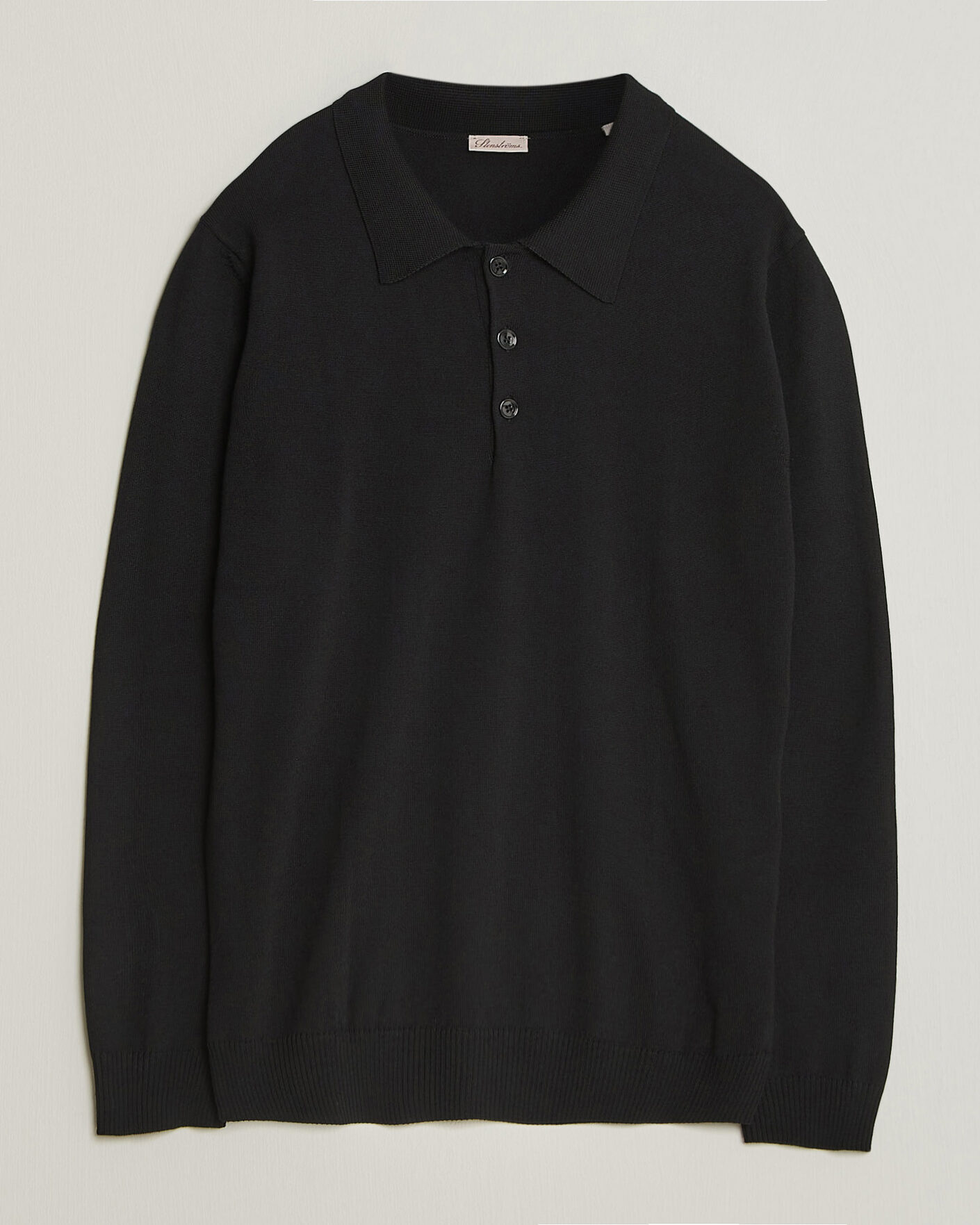 Herre | Gensere | Stenströms | Merino Polo Black