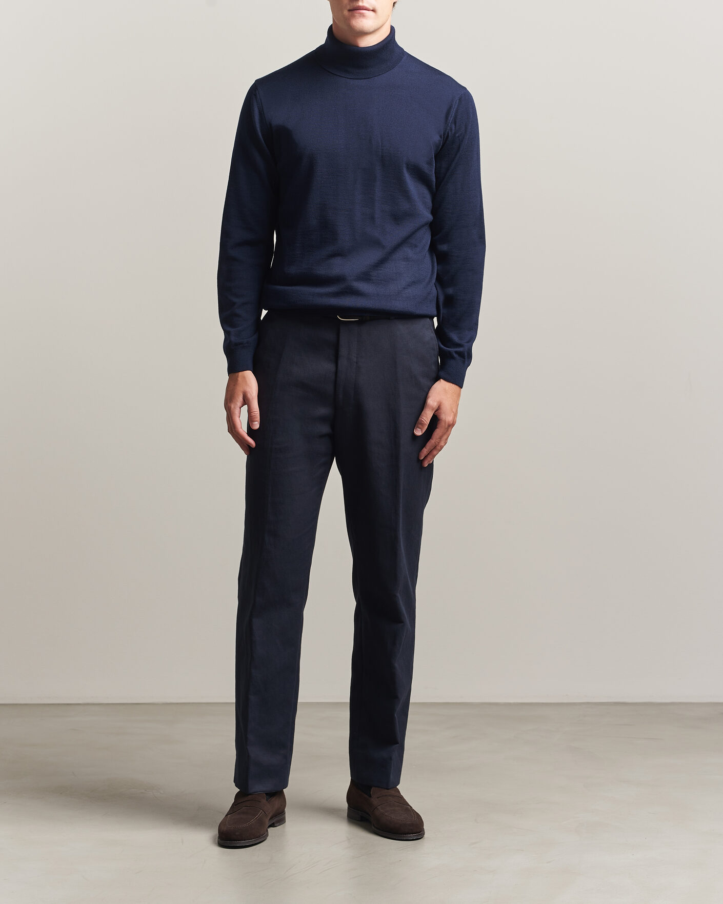 Herre | Gensere | Stenströms | Merino Rollneck Navy