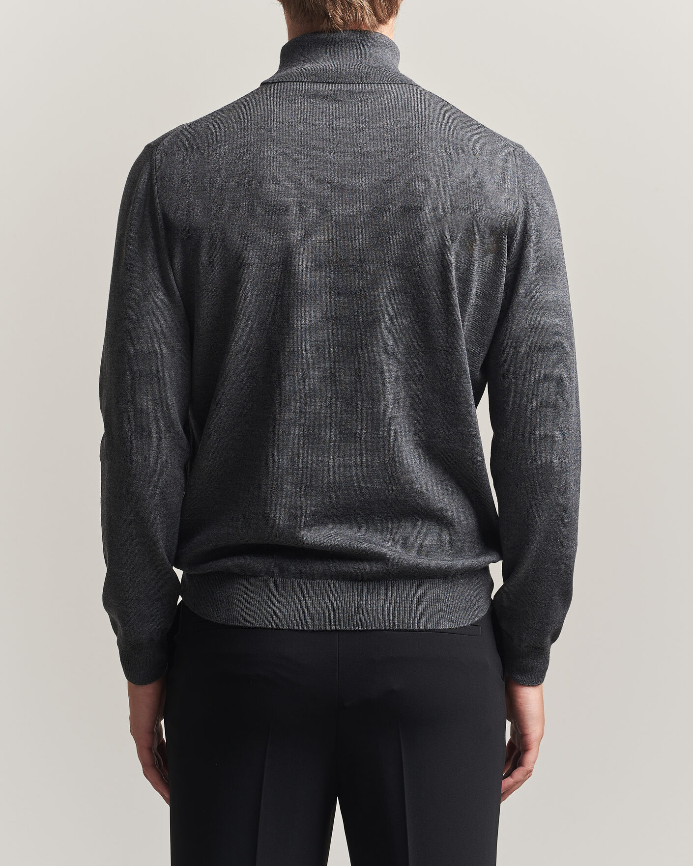 Herre | Gensere | Stenströms | Merino Rollneck Dark Grey
