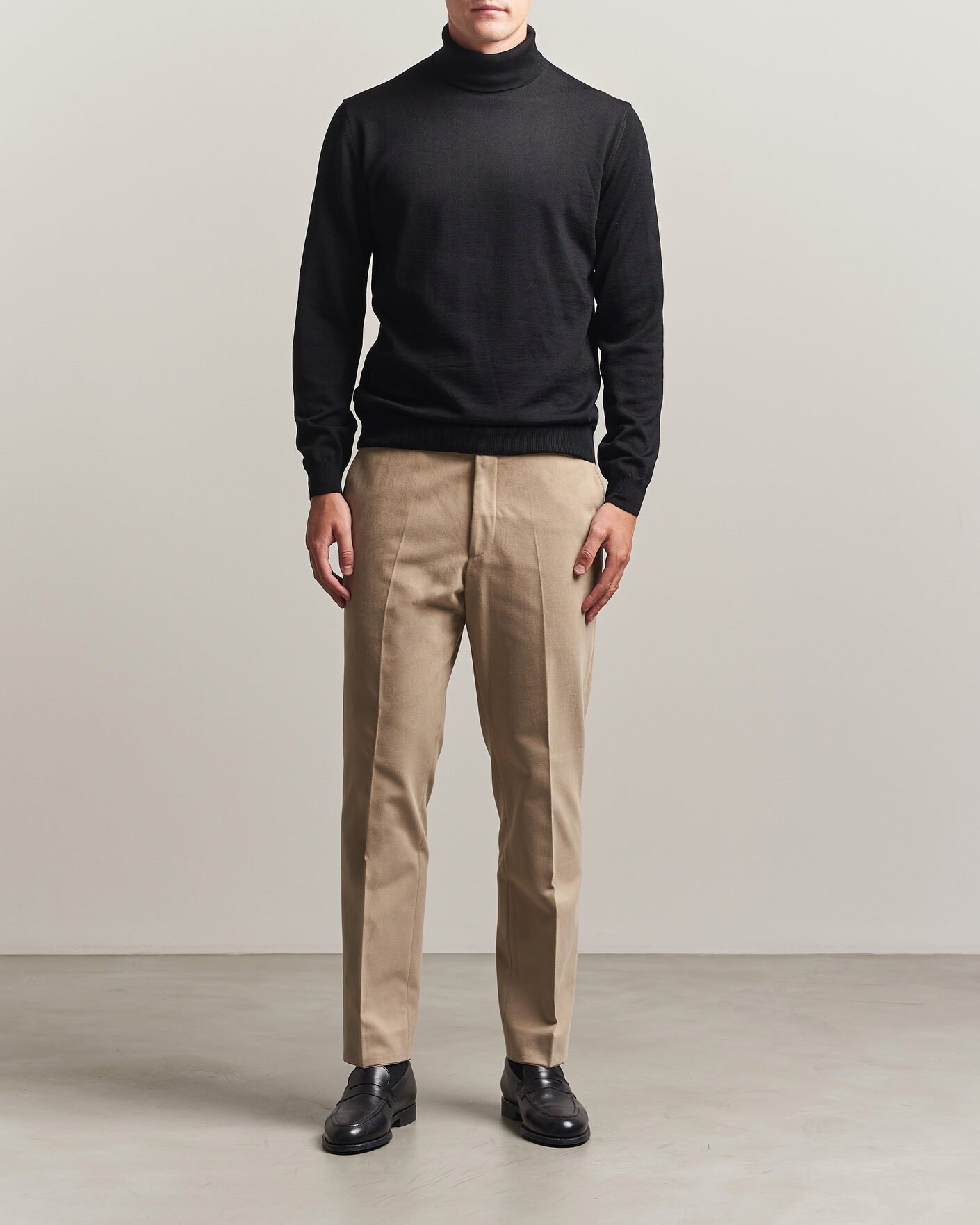 Herre | Gensere | Stenströms | Merino Rollneck Black
