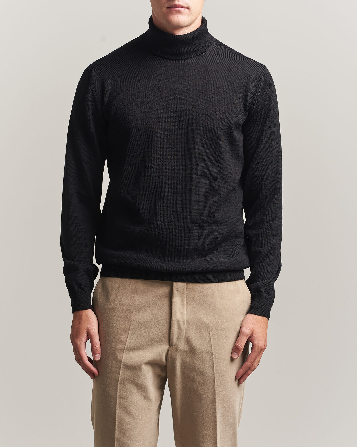 Herre | Gensere | Stenströms | Merino Rollneck Black