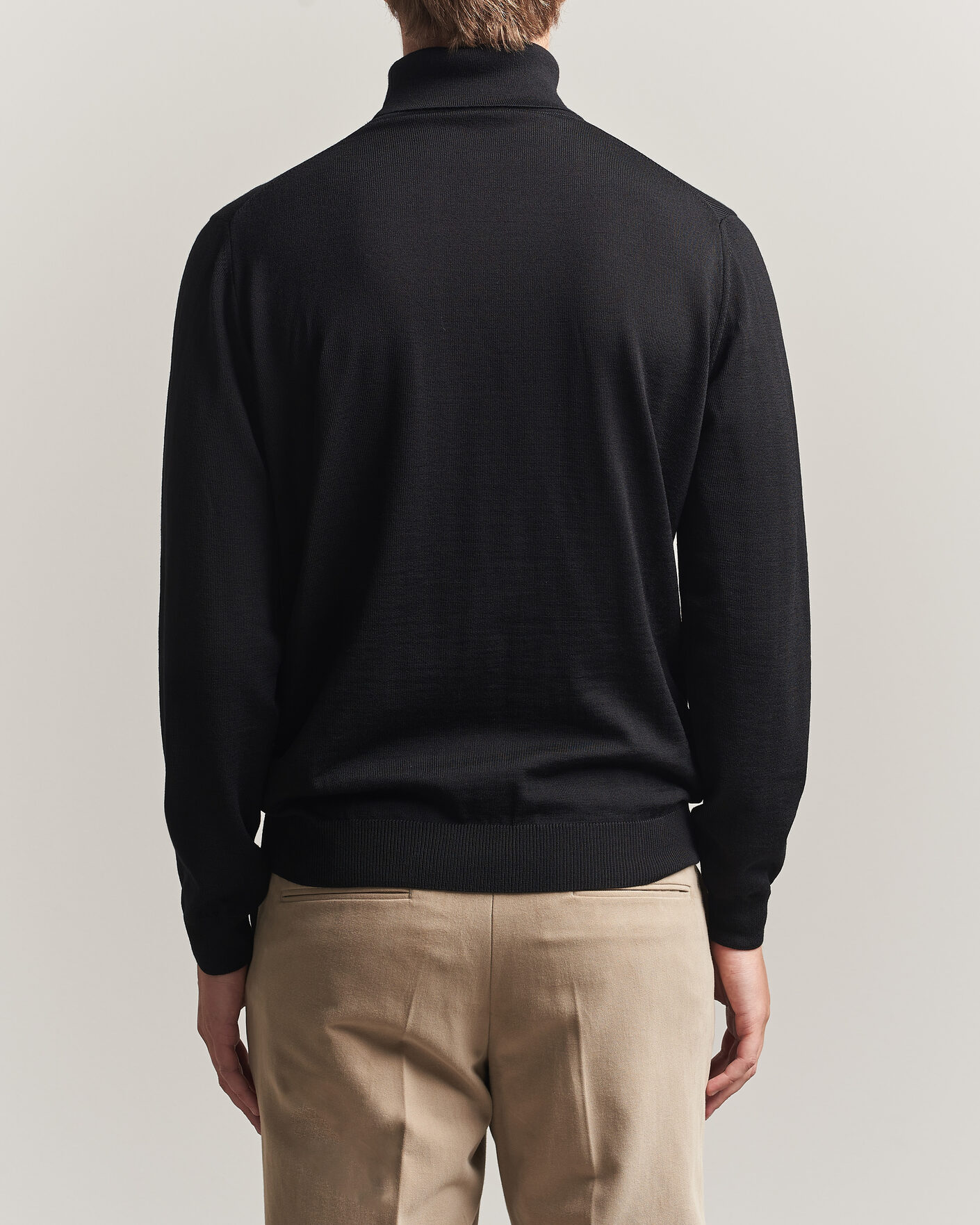 Herre | Gensere | Stenströms | Merino Rollneck Black