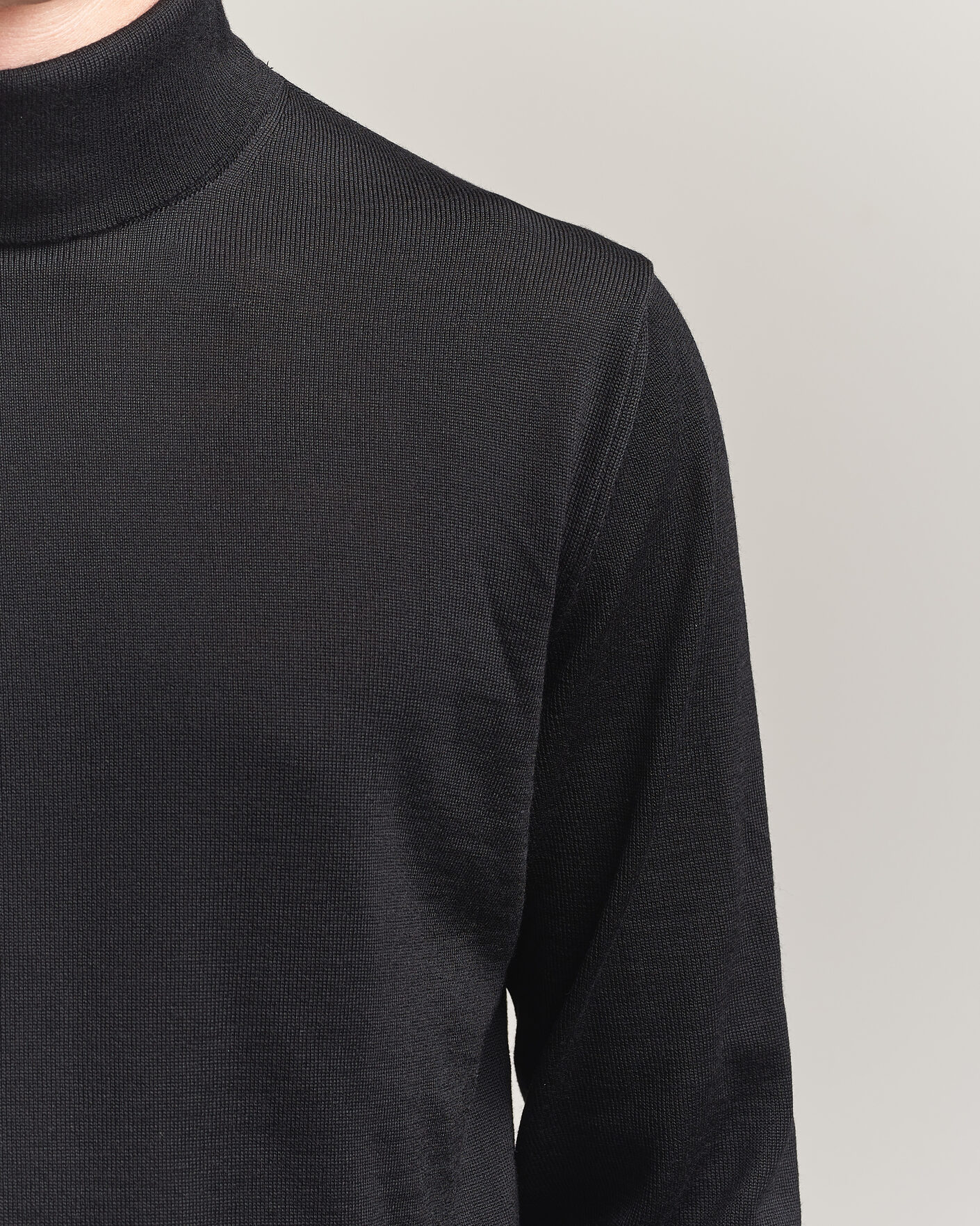 Herre | Gensere | Stenströms | Merino Rollneck Black