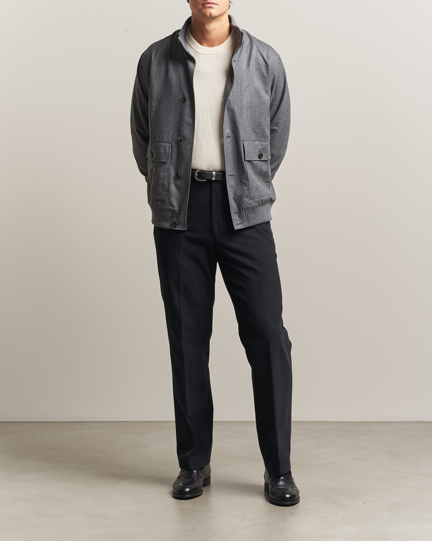 Herre | Jakker | Stenströms | Flannel Bomber Jacket Grey