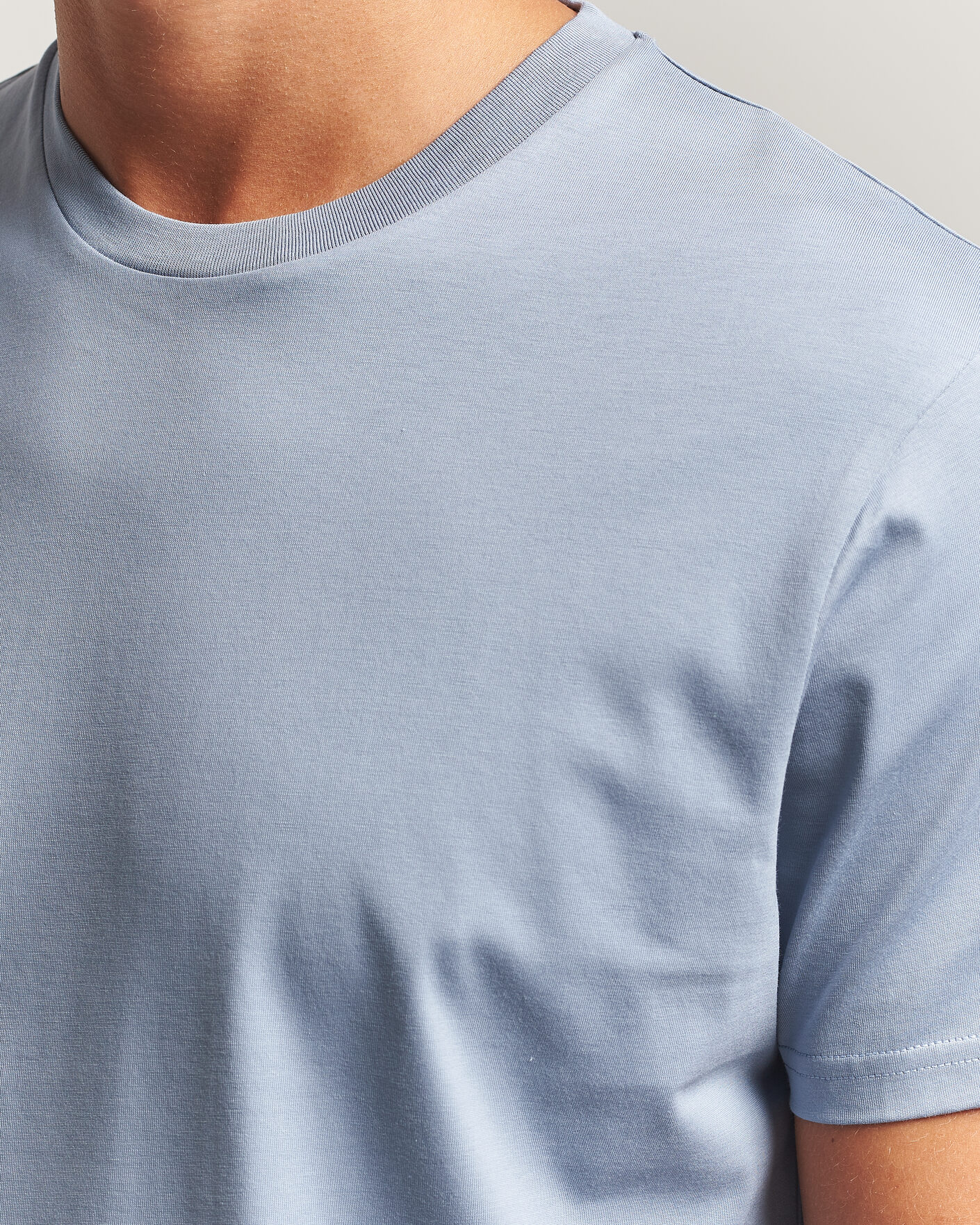 Herre | T-Shirts | Sunspel | Riviera Midweight T-Shirt Powder Blue