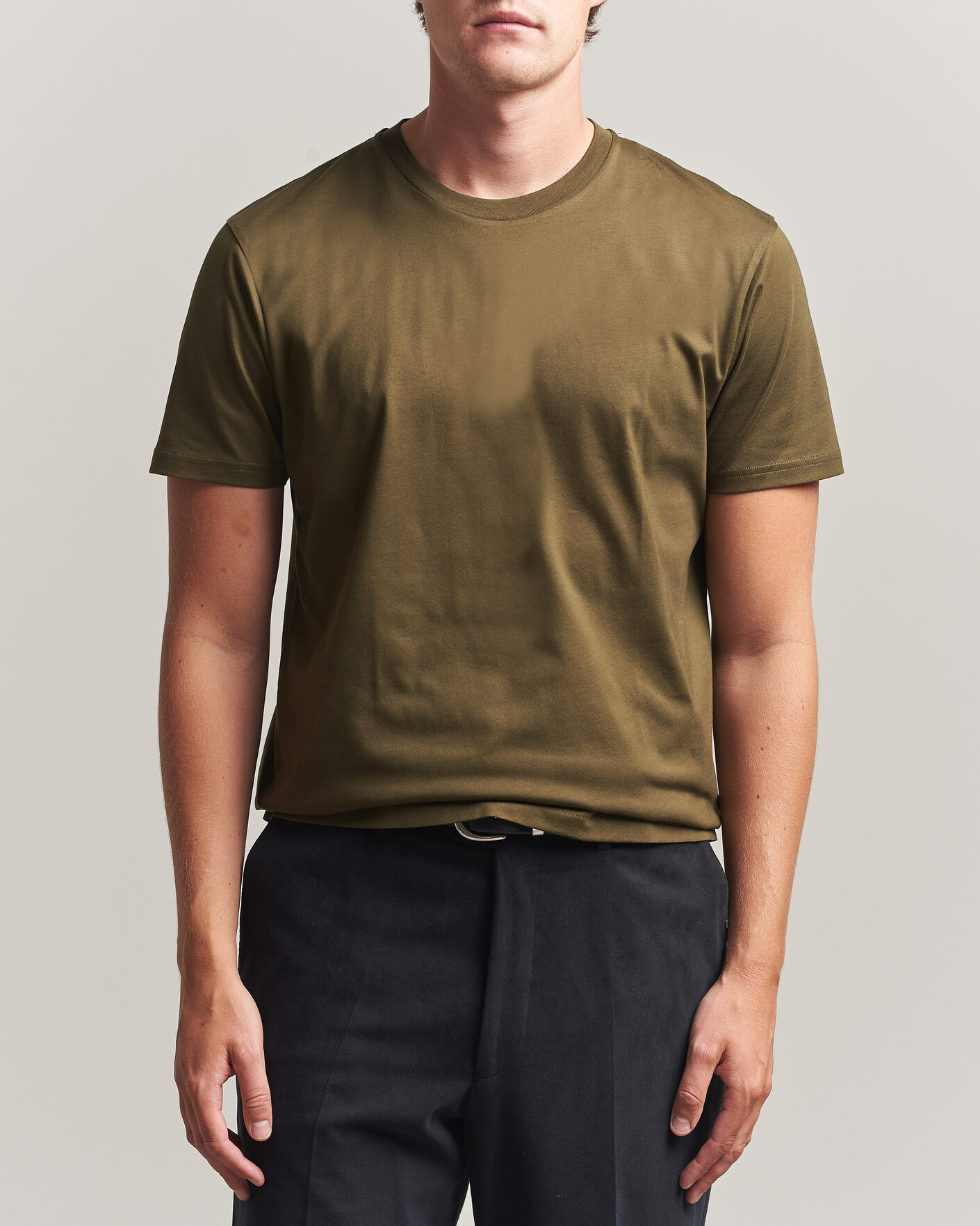 Herre | T-Shirts | Sunspel | Riviera Midweight T-Shirt Loden Green
