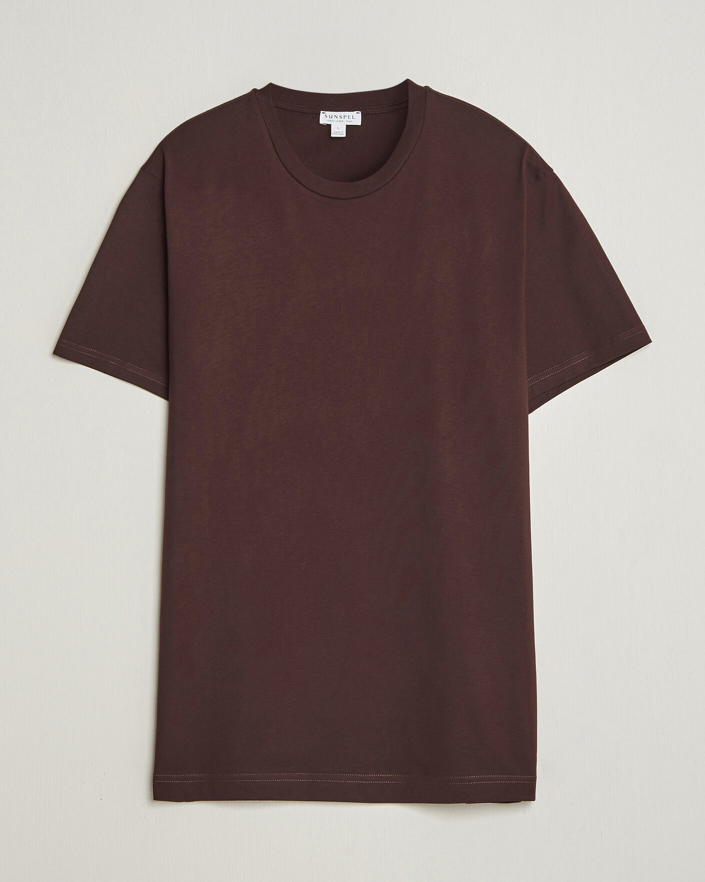 Herre | T-Shirts | Sunspel | Riviera Midweight T-Shirt Dark Brown
