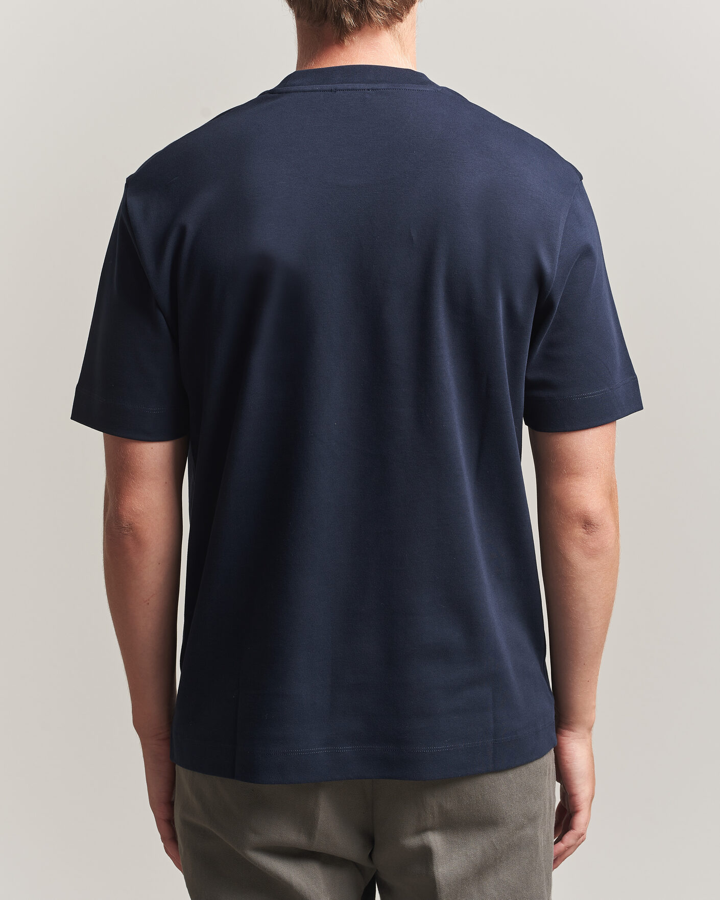 Herre | T-Shirts | Sunspel | Heavy Weight Supima Cotton T-Shirt Midnight Navy