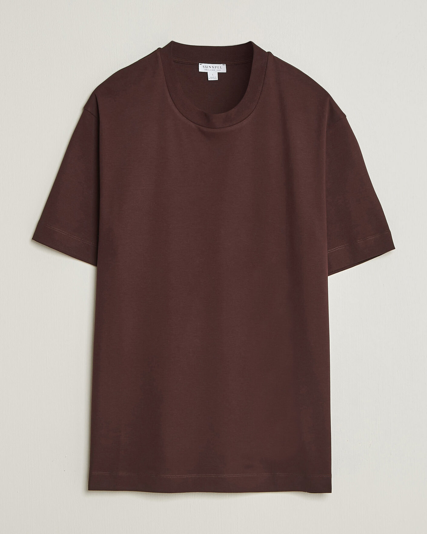 Herre | T-Shirts | Sunspel | Heavy Weight Supima Cotton T-Shirt Dark Brown