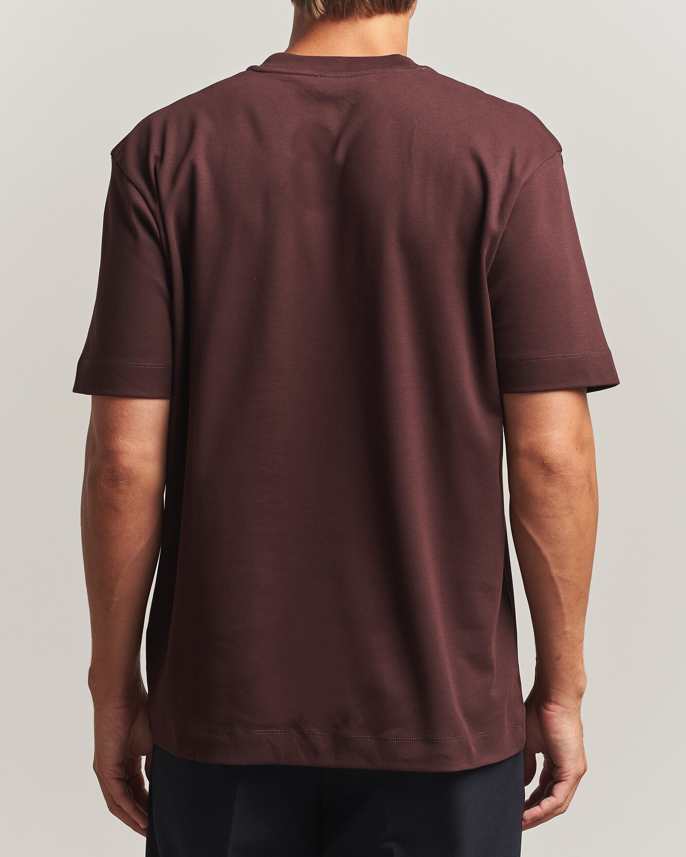 Herre | T-Shirts | Sunspel | Heavy Weight Supima Cotton T-Shirt Dark Brown