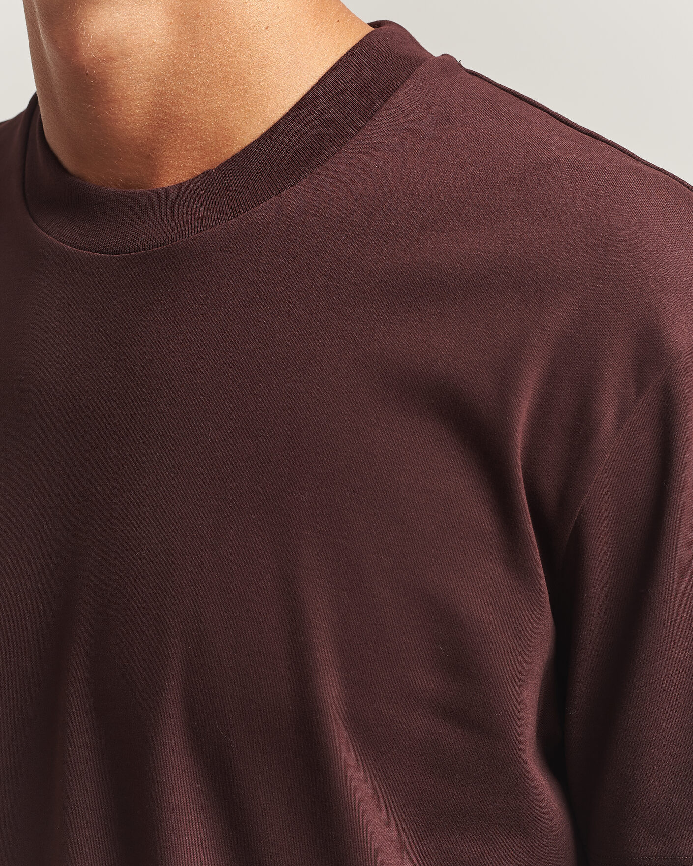 Herre | T-Shirts | Sunspel | Heavy Weight Supima Cotton T-Shirt Dark Brown