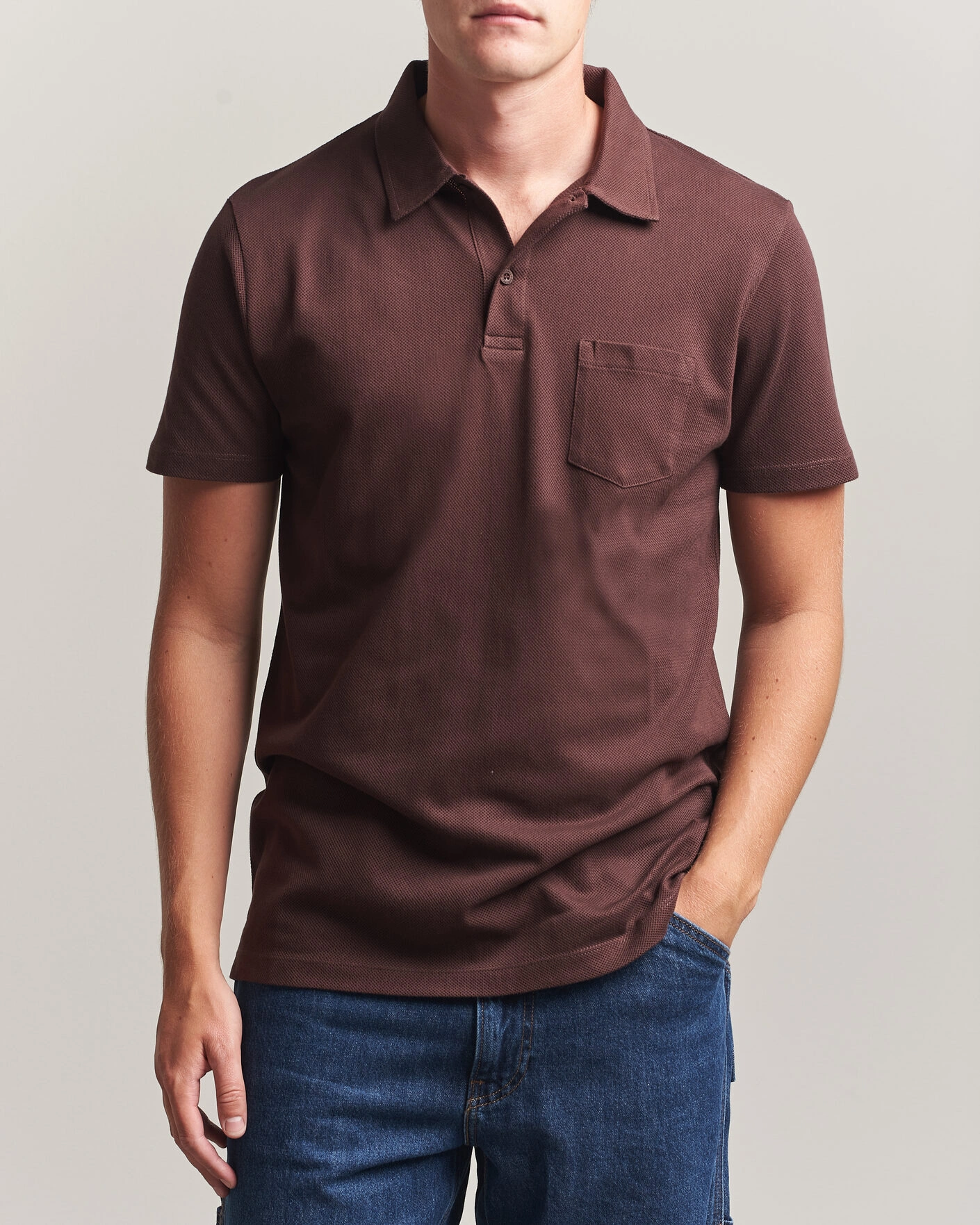 Herre | Pikéer | Sunspel | Riviera Polo Shirt Dark Brown