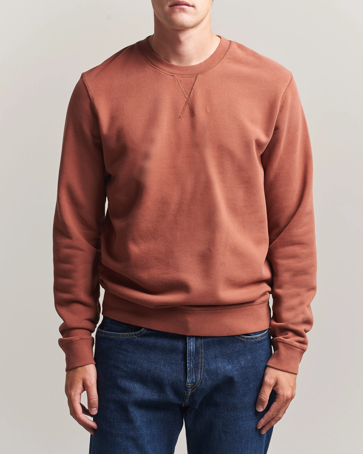 Herre | Gensere | Sunspel | Loopback Sweatshirt Dark Tabacco
