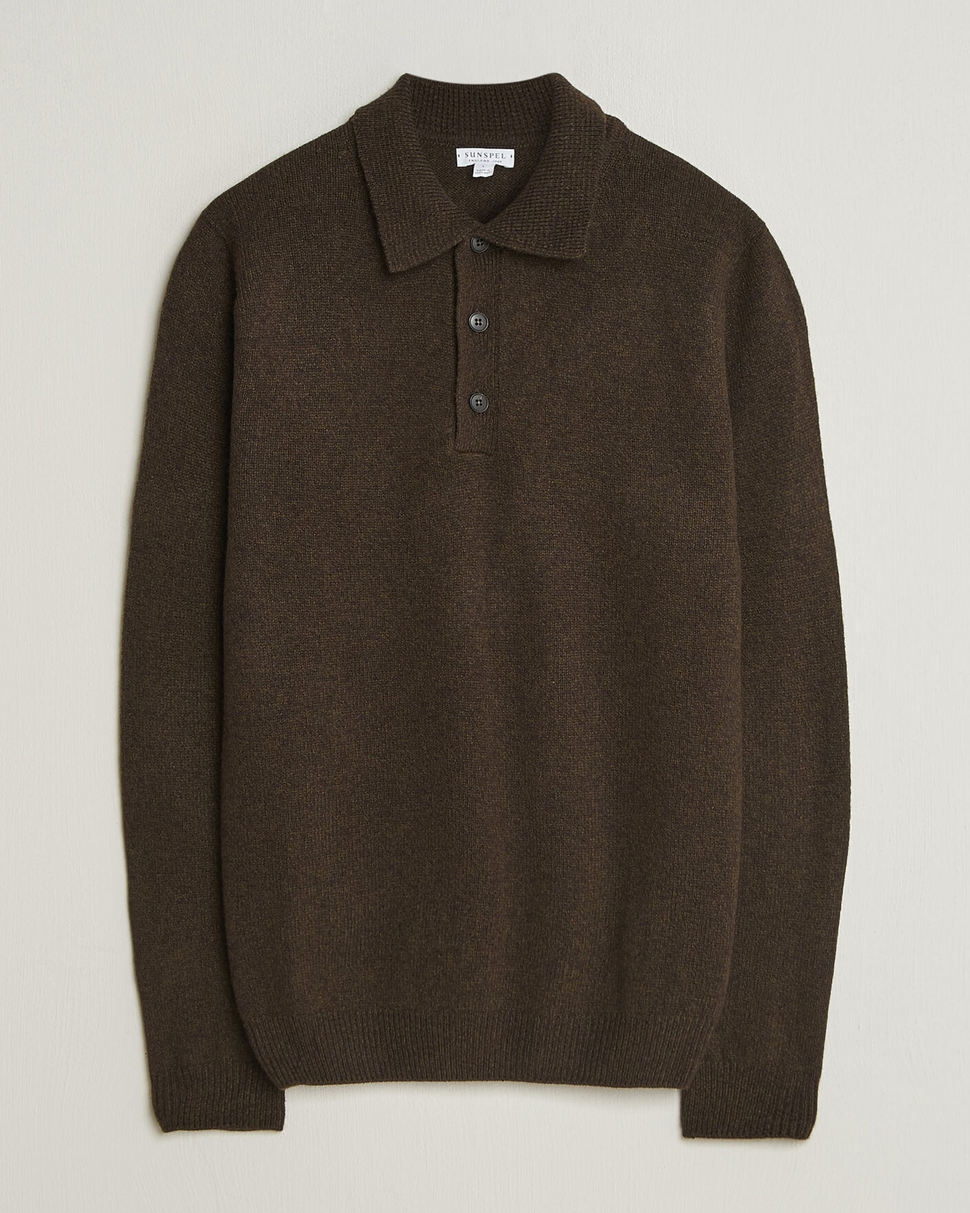 Herre | Gensere | Sunspel | Lambswool Poloshirt Loden Twist