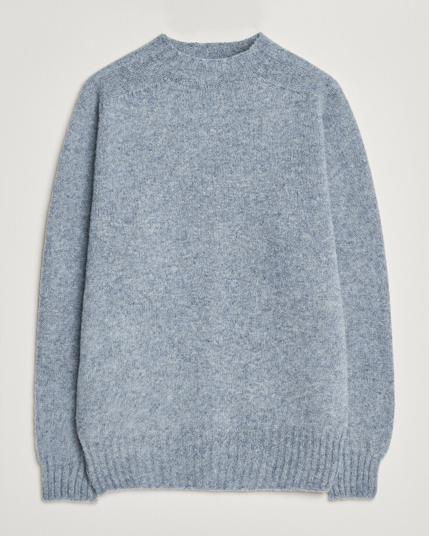 Herre | Gensere | Sunspel | Brushed Shetland Crew Neck Powder Blue