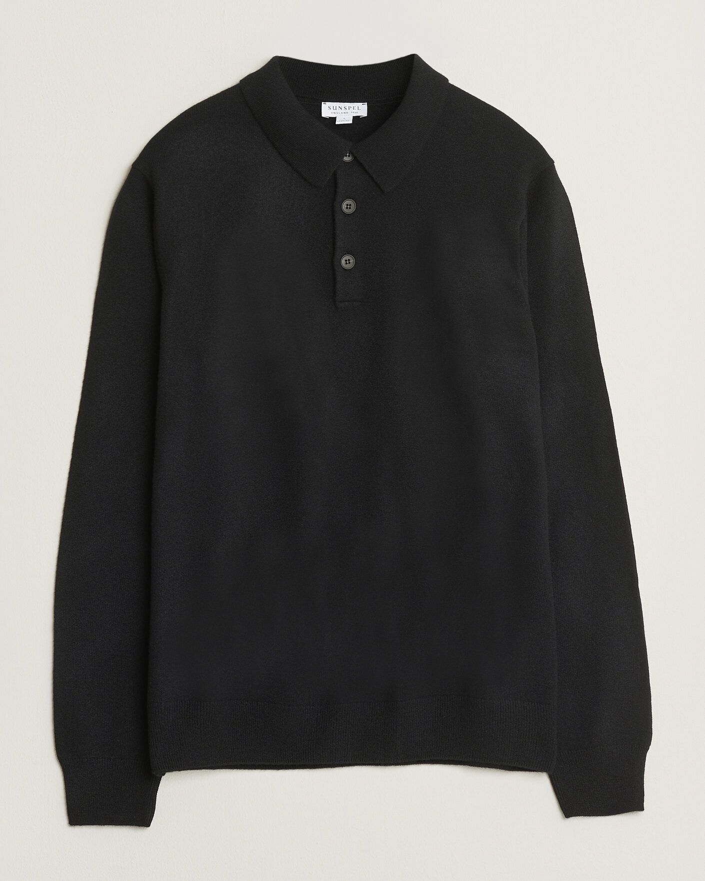 Herre | Gensere | Sunspel | Cashmere Polo Black