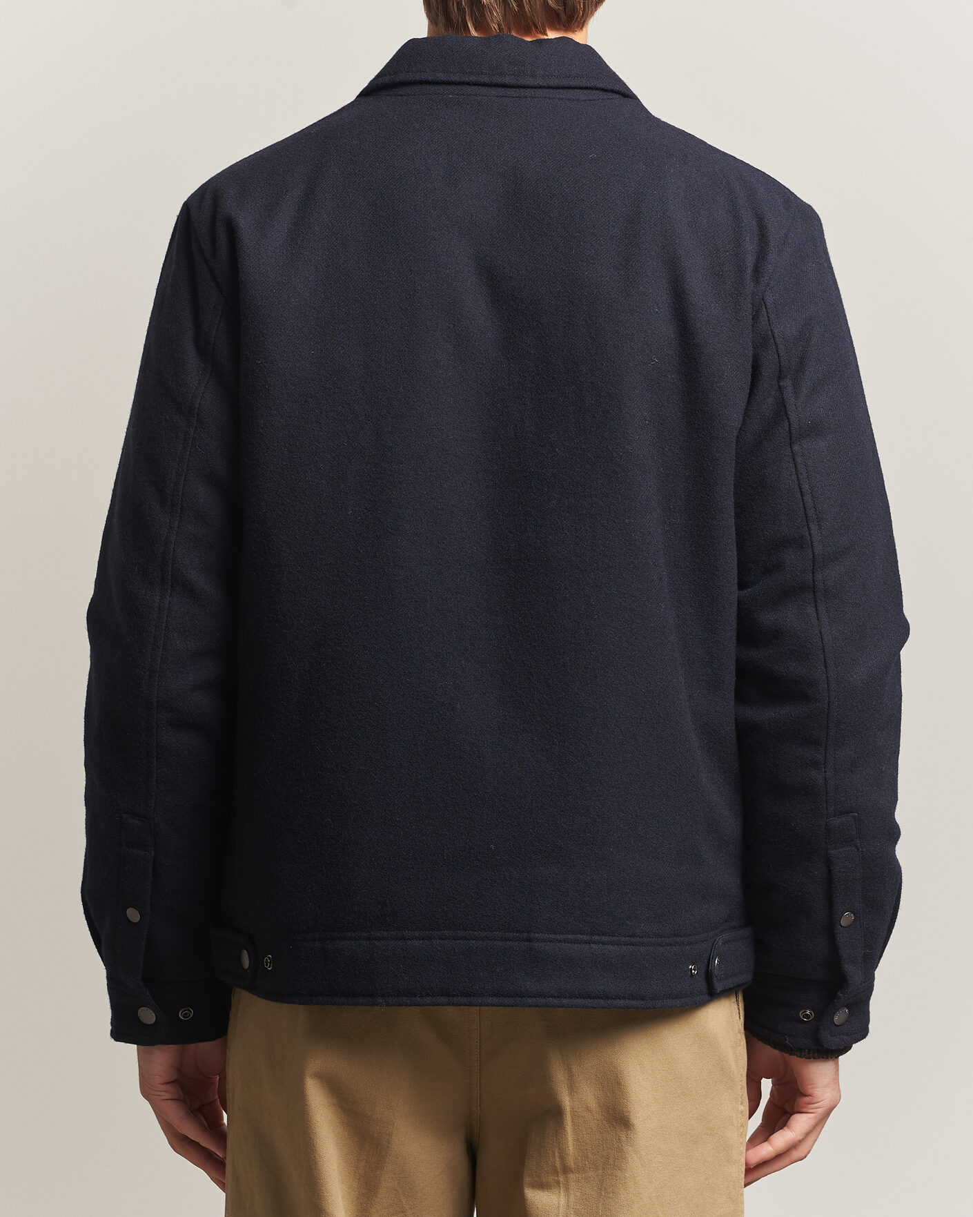 Herre | Jakker | Woolrich | Wool Light Padded Keating Shirt Jacket Melton Blue
