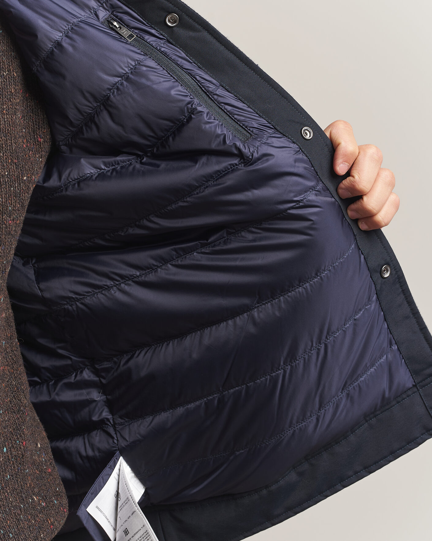 Herre | Jakker | Woolrich | Wool Light Padded Keating Shirt Jacket Melton Blue