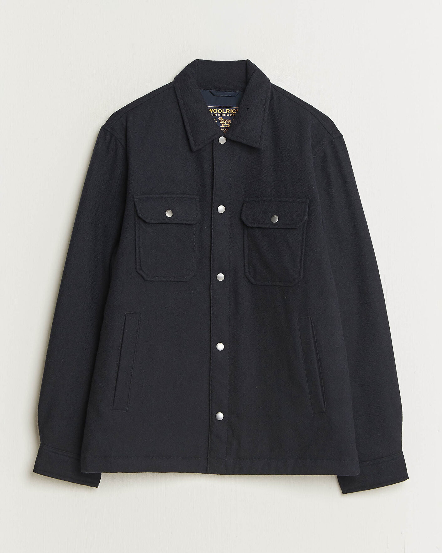 Herre | Jakker | Woolrich | Alaskan Wool Light Padded Shirt Jacket Melton Blue