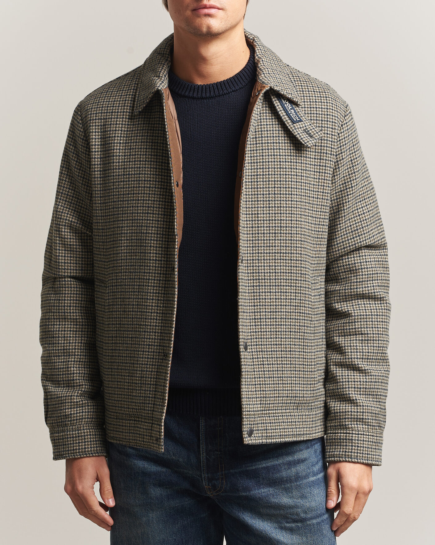 Herre | Jakker | Woolrich | Wool Check Light Padded Keating Shirt Jacket Brown