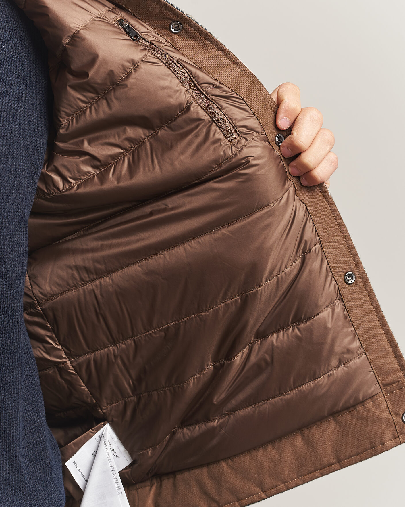 Herre | Jakker | Woolrich | Wool Check Light Padded Keating Shirt Jacket Brown