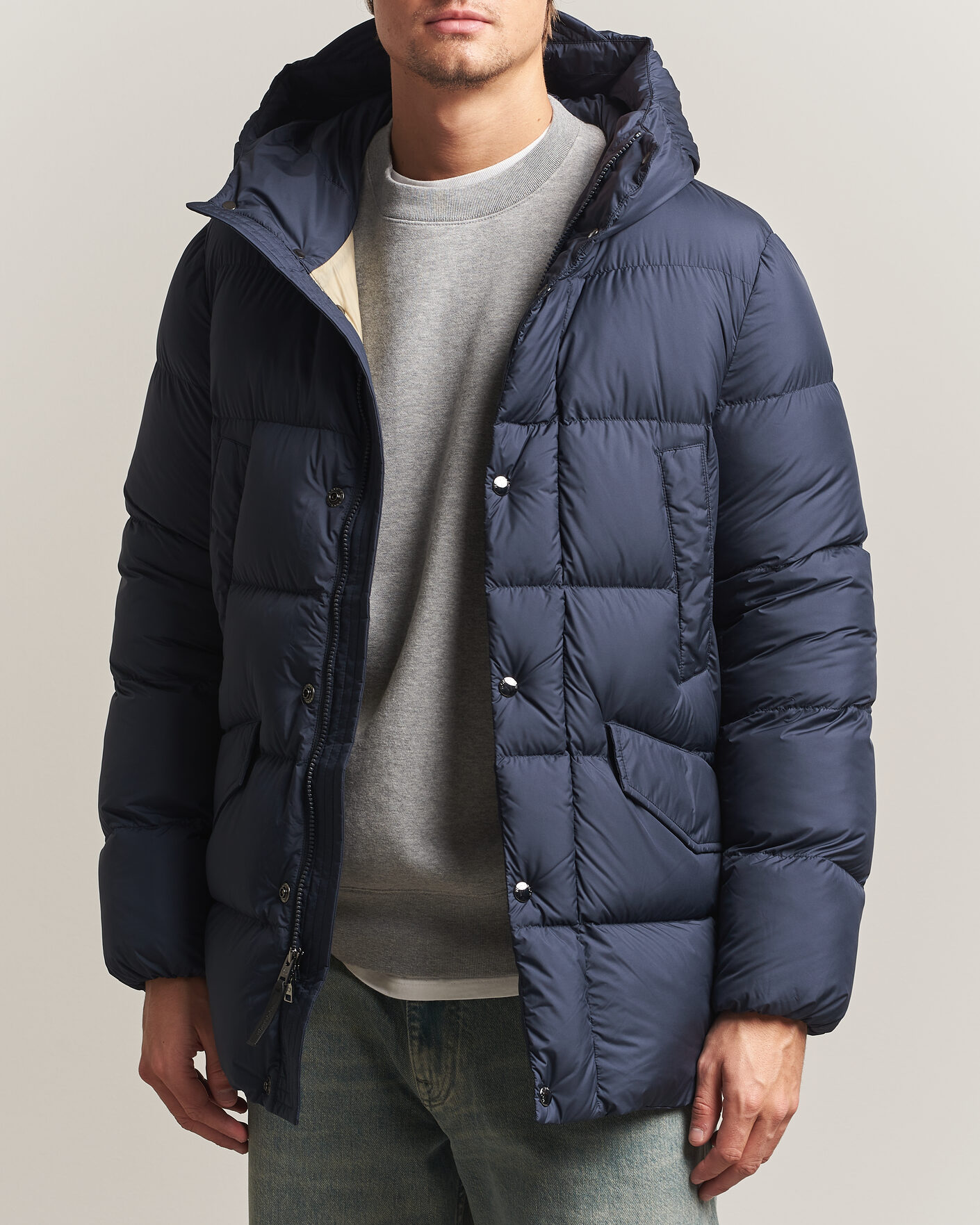 Herre | Jakker | Woolrich | Cloud Davis Parka Melton Blue