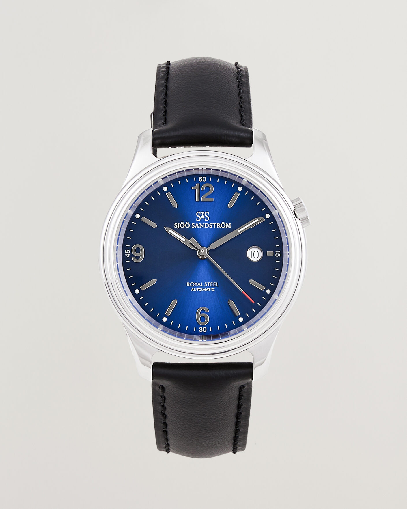 Herre | Sjöö Sandström Royal Steel 41mm Black Calf Blue Dial | Sjöö Sandström | Royal Steel 41mm Black Calf Blue Dial