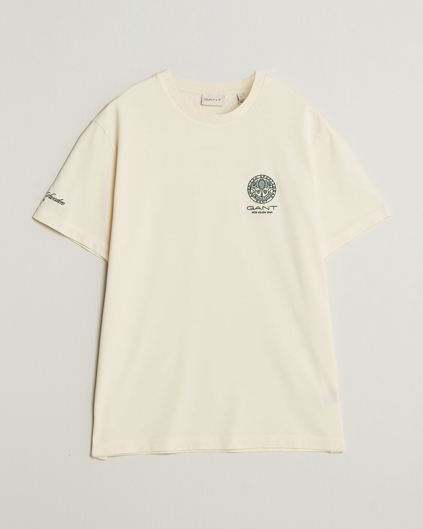 Herre | T-Shirts | Gant | Tournament Crew Neck T-Shirt Cream