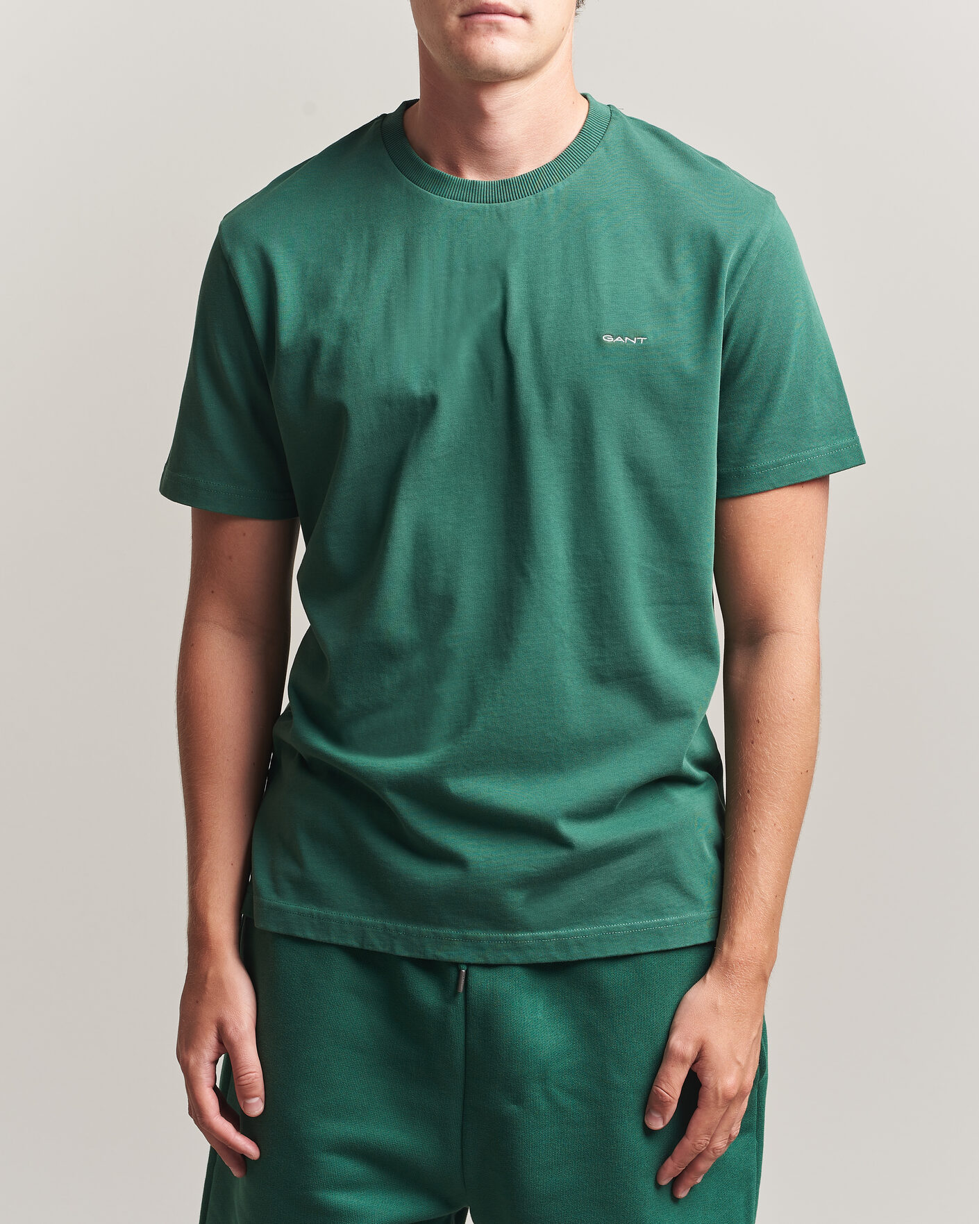Herre | T-Shirts | Gant | Tournament Crew Neck T-Shirt Green
