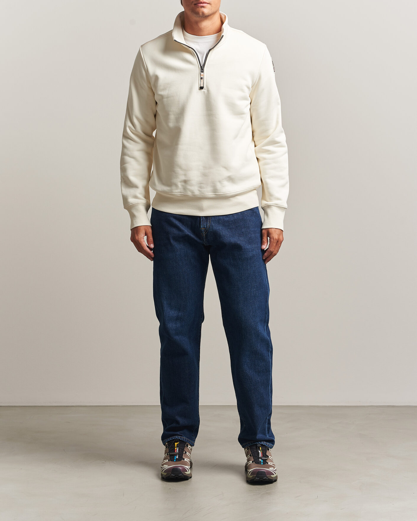 Herre | Gensere | Parajumpers | Broad Peak Super Easy Half Zip Sweatshirt Warm Ivory