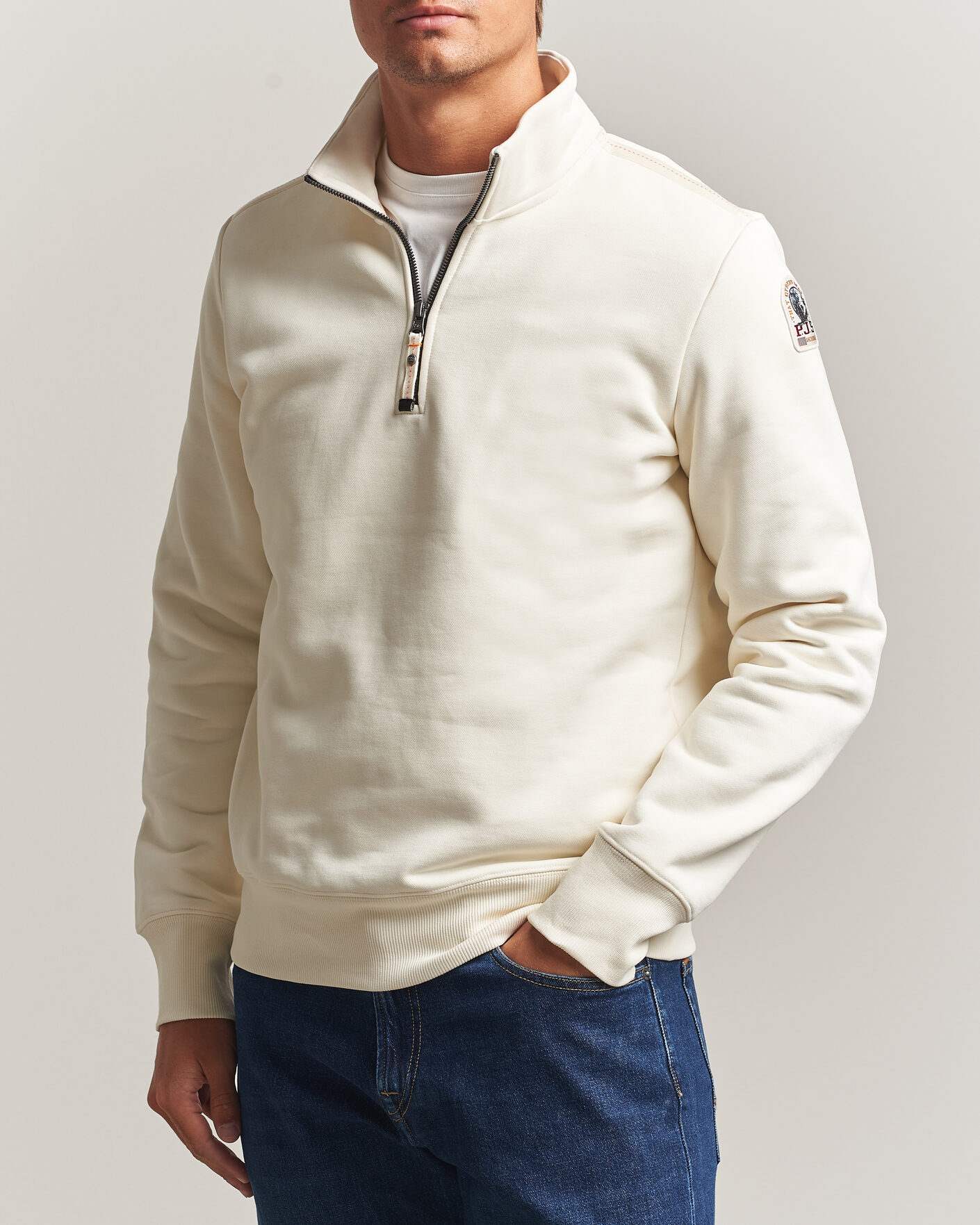 Herre | Gensere | Parajumpers | Broad Peak Super Easy Half Zip Sweatshirt Warm Ivory