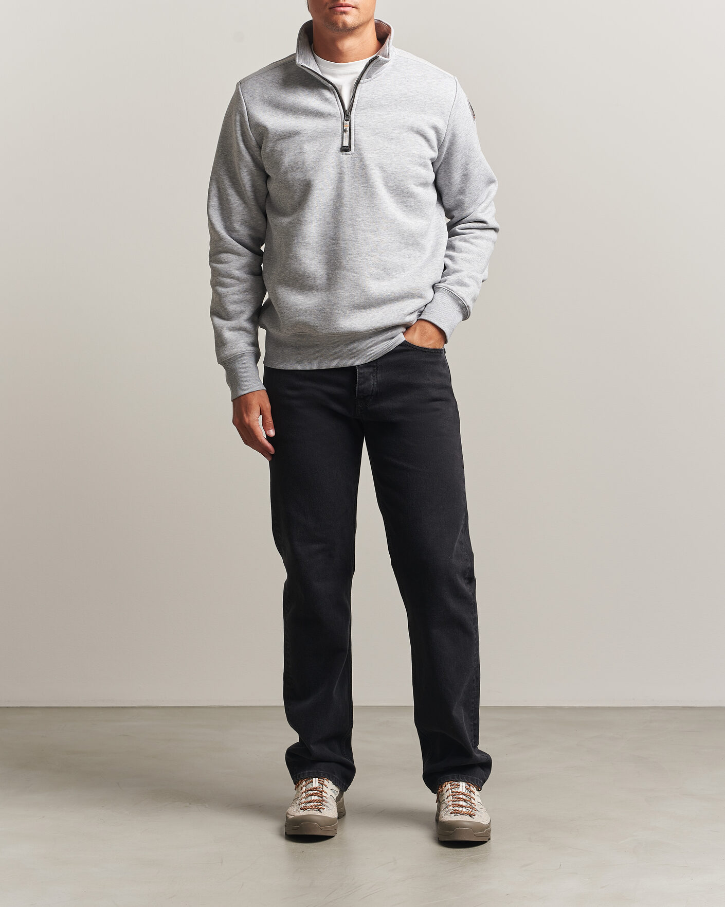 Herre | Gensere | Parajumpers | Broad Peak Super Easy Half Zip Sweatshirt Ash Grey Melange