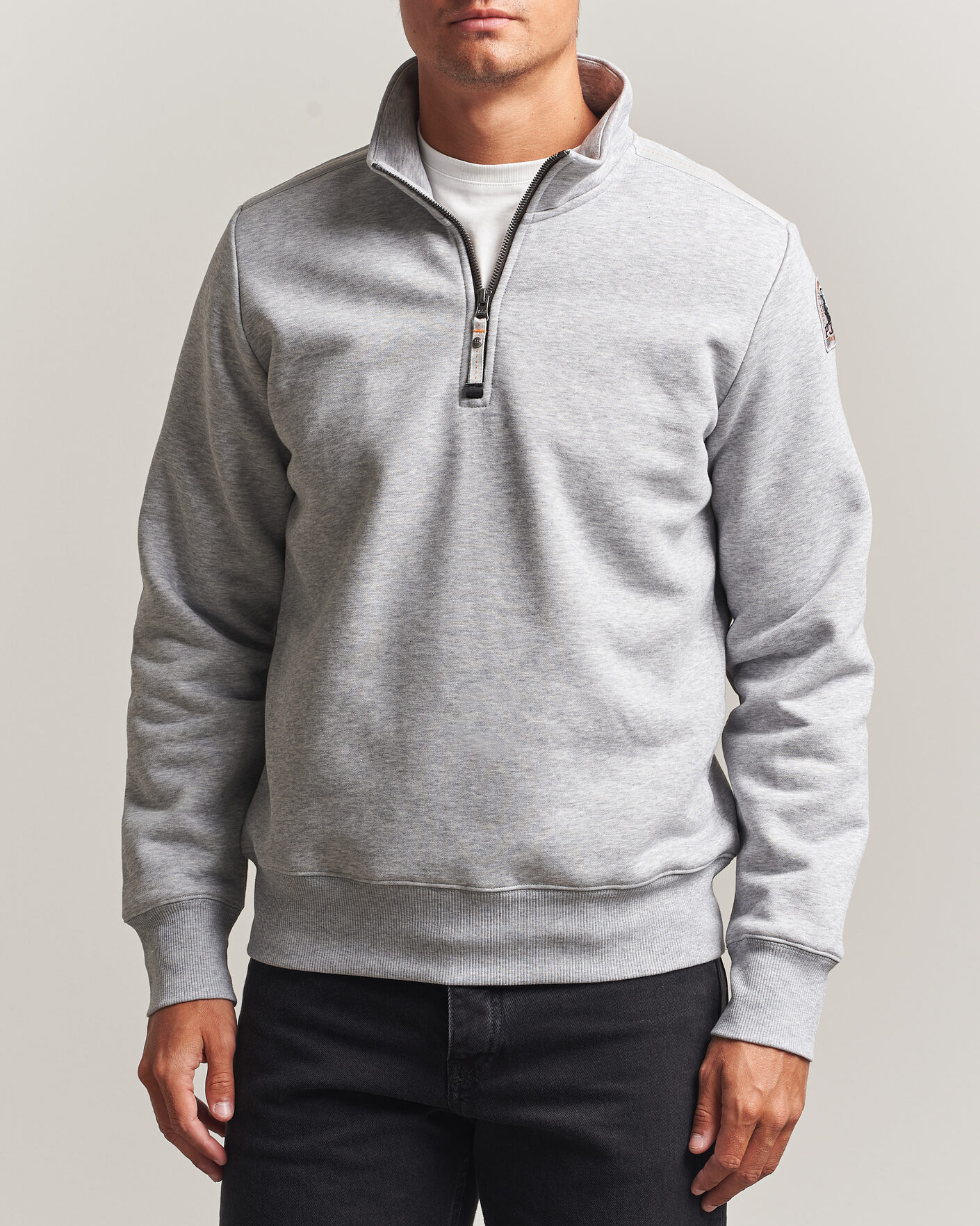 Herre | Gensere | Parajumpers | Broad Peak Super Easy Half Zip Sweatshirt Ash Grey Melange