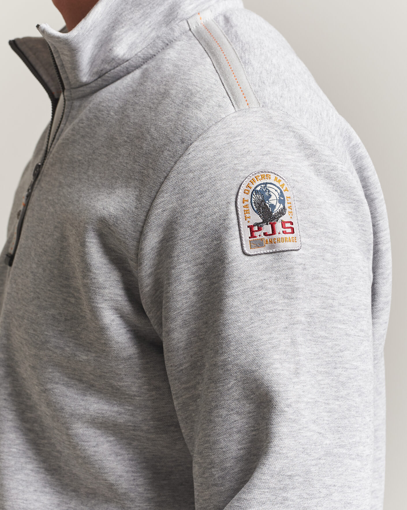 Herre | Gensere | Parajumpers | Broad Peak Super Easy Half Zip Sweatshirt Ash Grey Melange
