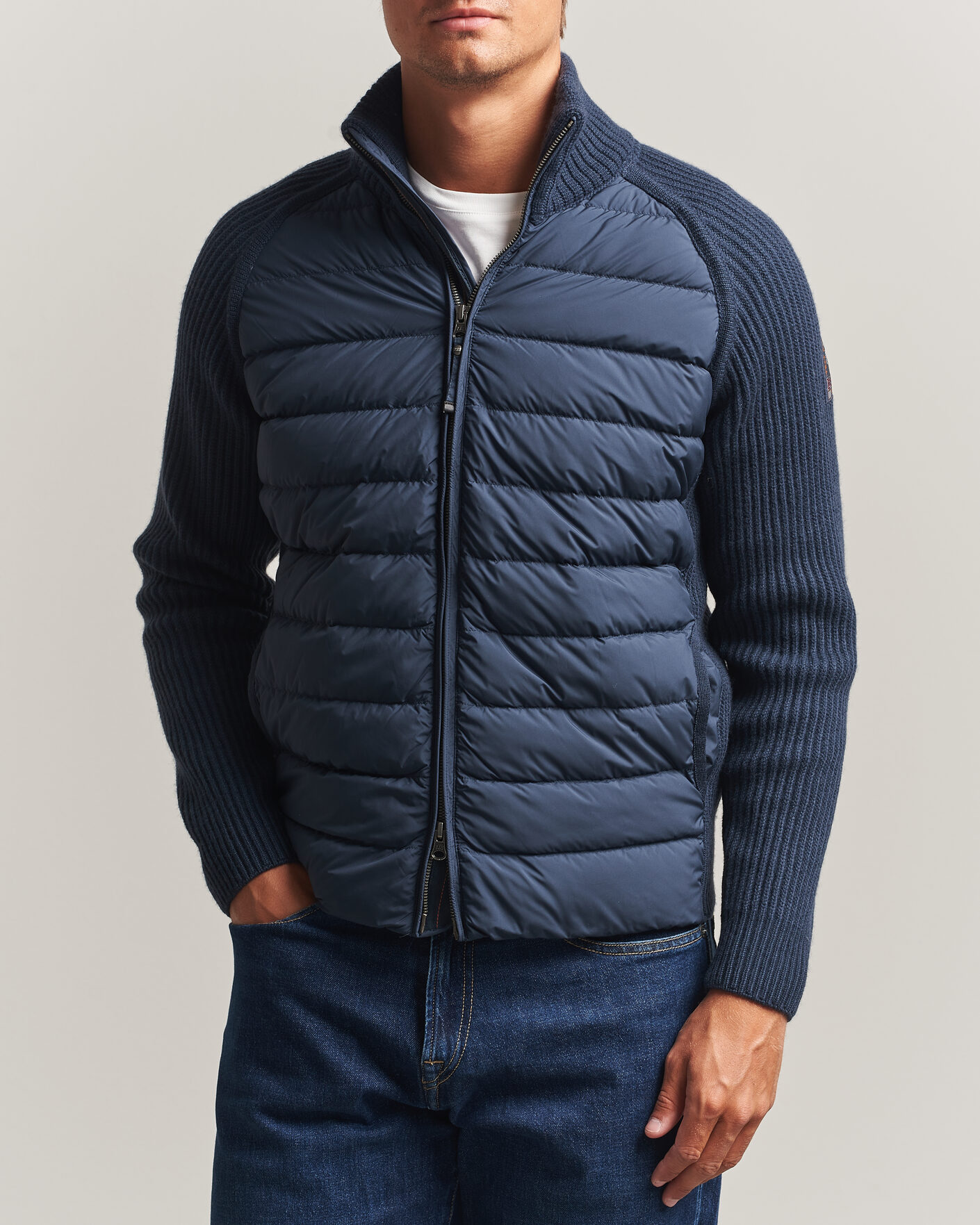 Herre | Jakker | Parajumpers | Olmo Rib Knitted Hybrid Jacket Nine Iron