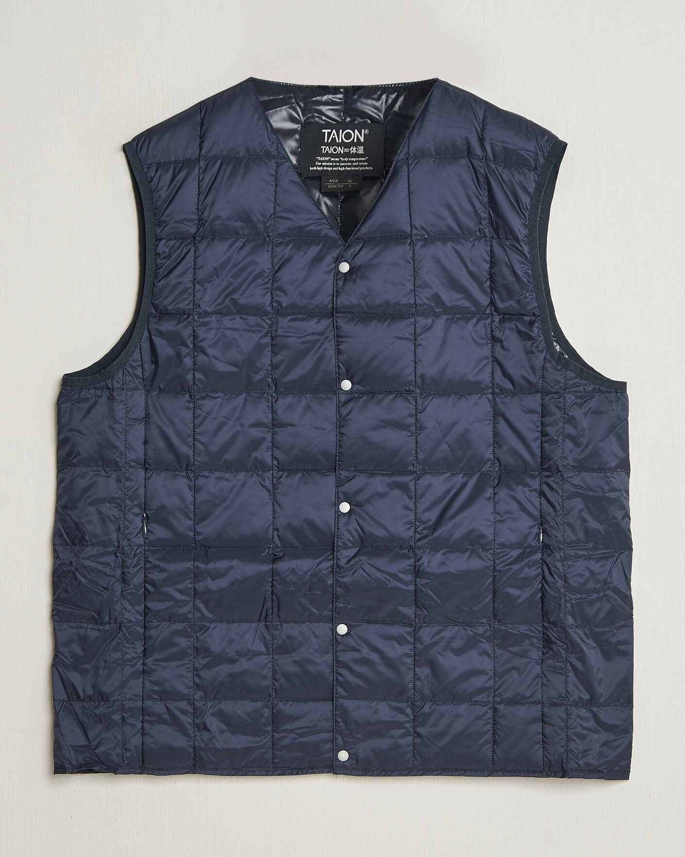 Herre | Vester | TAION | V-Neck Lightweight Down Vest Dark Navy